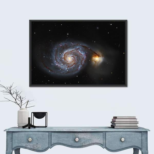 The Whirlpool Galaxy Panoramic Canvas Wall Art-1 Piece-36" x 12"-Tiaracle