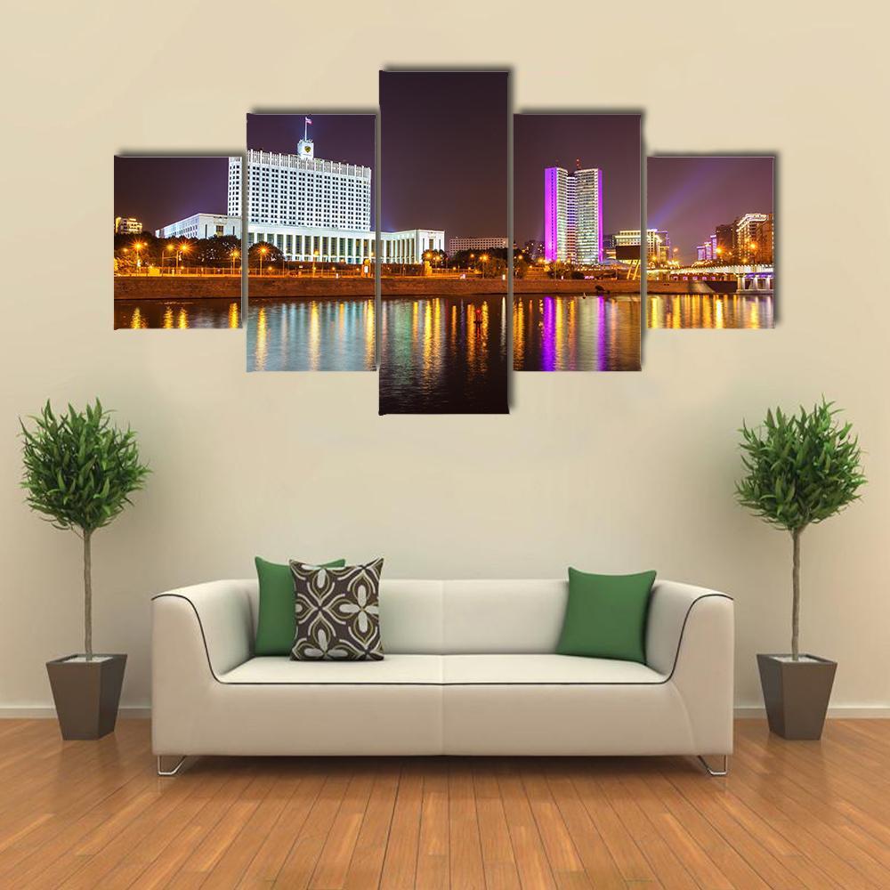 The White House Moscow Canvas Wall Art-5 Star-Gallery Wrap-62" x 32"-Tiaracle