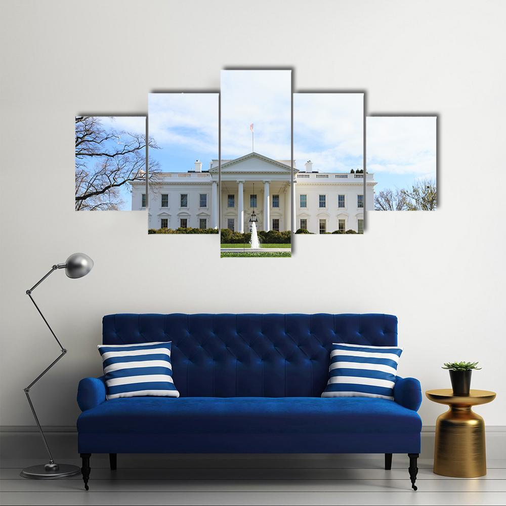 The White House Canvas Wall Art-5 Star-Gallery Wrap-62" x 32"-Tiaracle