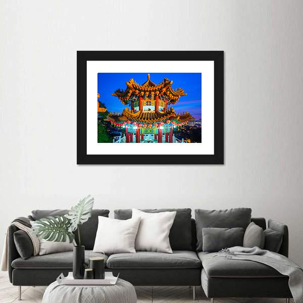 Thean Hou Buddhist Temple Canvas Wall Art-1 Piece-Framed Print-20" x 16"-Tiaracle