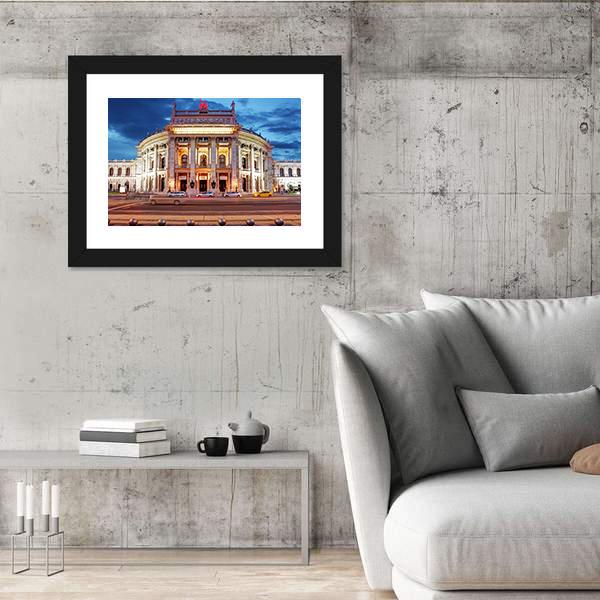 Theater Burgtheater Of Vienna Canvas Wall Art-3 Horizontal-Gallery Wrap-25" x 16"-Tiaracle