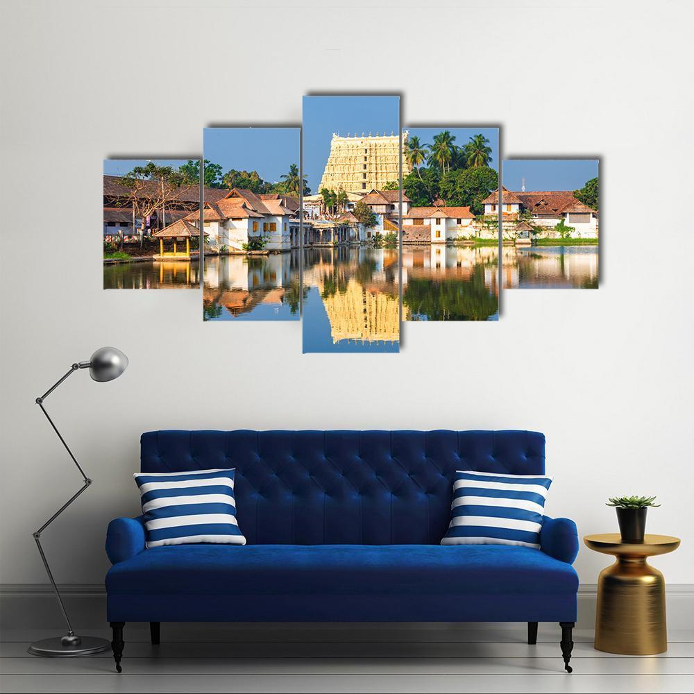 Thiruvananthapuram Temple India Canvas Wall Art-5 Star-Gallery Wrap-62" x 32"-Tiaracle
