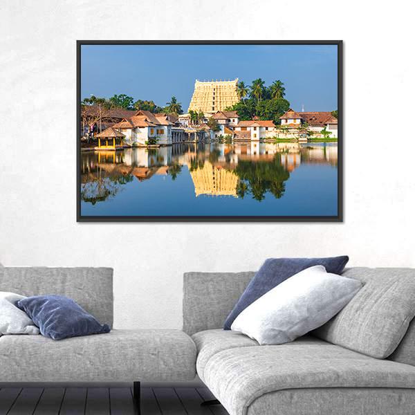 Thiruvananthapuram Temple India Canvas Wall Art-1 Piece-Floating Frame-24" x 16"-Tiaracle