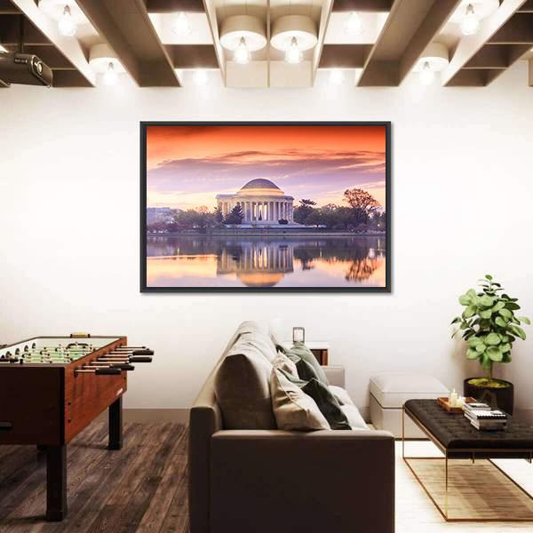 Thomas Jefferson Memorial Canvas Wall Art-1 Piece-Floating Frame-24" x 16"-Tiaracle