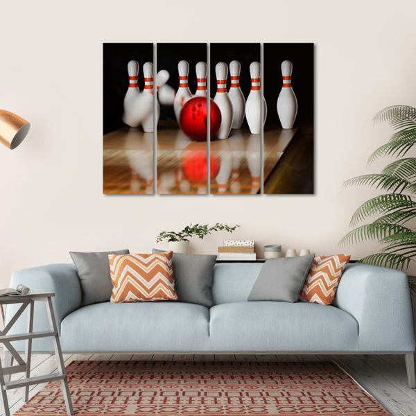 Bowling Strike Canvas Wall Art-4 Horizontal-Gallery Wrap-34" x 24"-Tiaracle