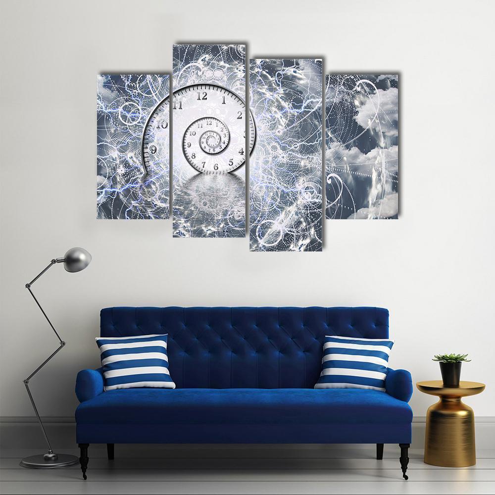 Time & Quantum Physics Canvas Wall Art-4 Pop-Gallery Wrap-50" x 32"-Tiaracle
