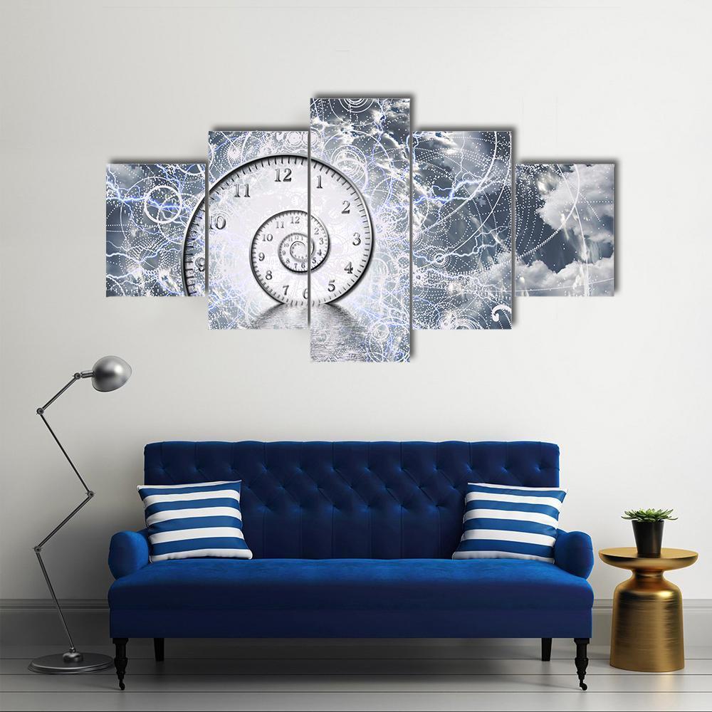 Time & Quantum Physics Canvas Wall Art-5 Star-Gallery Wrap-62" x 32"-Tiaracle