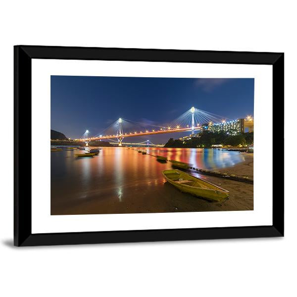 Ting Kau Bridge Canvas Wall Art-3 Horizontal-Gallery Wrap-25" x 16"-Tiaracle