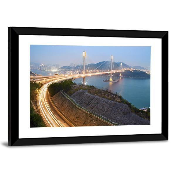 Ting Kau Bridge Hong Kong Canvas Wall Art-3 Horizontal-Gallery Wrap-25" x 16"-Tiaracle