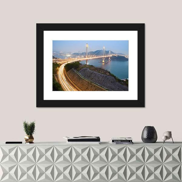 Ting Kau Bridge Hong Kong Canvas Wall Art-3 Horizontal-Gallery Wrap-25" x 16"-Tiaracle