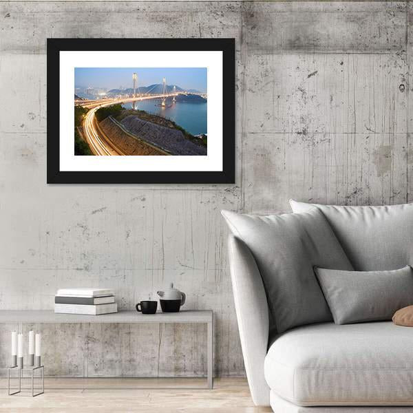 Ting Kau Bridge Hong Kong Canvas Wall Art-3 Horizontal-Gallery Wrap-25" x 16"-Tiaracle