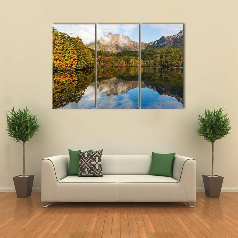 Togakushi's Lake Canvas Wall Art-3 Horizontal-Gallery Wrap-37" x 24"-Tiaracle