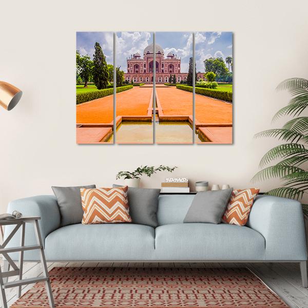 Mughal Emperor Humayun's Tomb Canvas Wall Art-4 Horizontal-Gallery Wrap-34" x 24"-Tiaracle