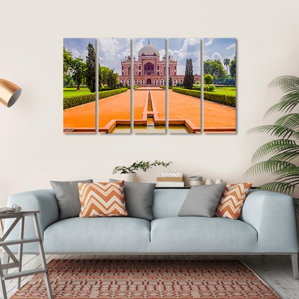 Mughal Emperor Humayun's Tomb Canvas Wall Art-5 Horizontal-Gallery Wrap-22" x 12"-Tiaracle