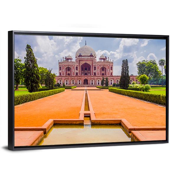 Mughal Emperor Humayun's Tomb Panoramic Canvas Wall Art-1 Piece-36" x 12"-Tiaracle
