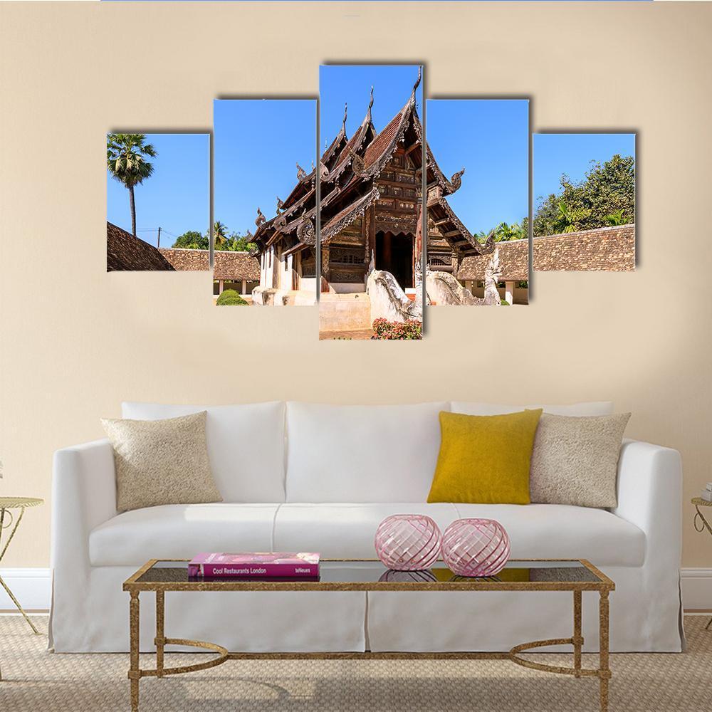 Ton Kwen Temple Thailand Canvas Wall Art-5 Star-Gallery Wrap-62" x 32"-Tiaracle