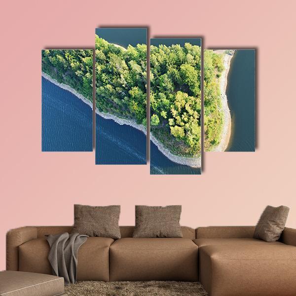 Aerial View Of Coast Canvas Wall Art-4 Pop-Gallery Wrap-50" x 32"-Tiaracle