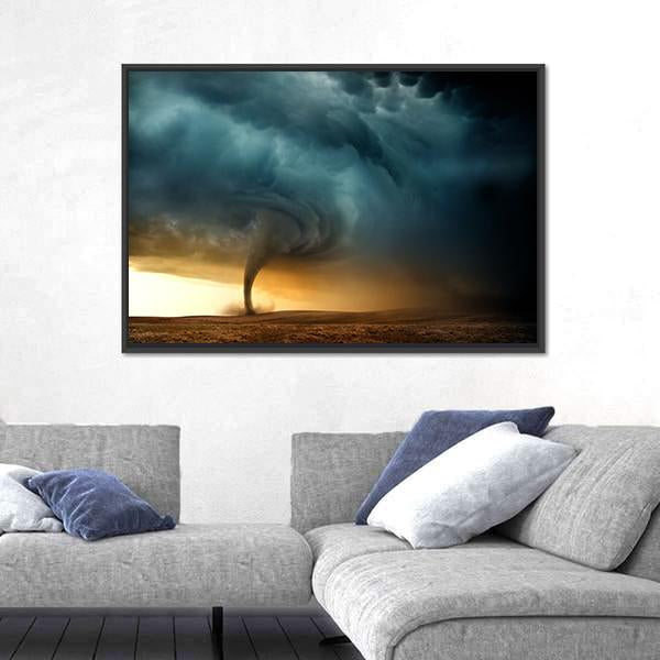 Tornado Forming A Supercell Canvas Wall Art-1 Piece-Floating Frame-24" x 16"-Tiaracle