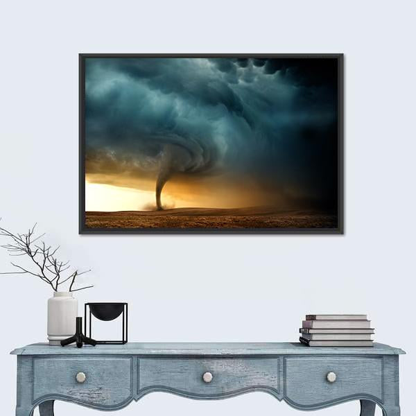 Tornado Forming A Supercell Canvas Wall Art-3 Horizontal-Gallery Wrap-25" x 16"-Tiaracle