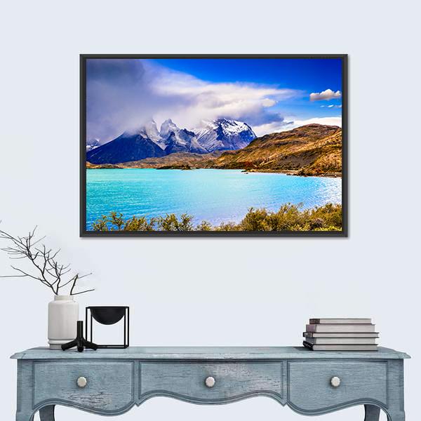 Torres Del Paine Chile Canvas Wall Art-5 Horizontal-Gallery Wrap-22" x 12"-Tiaracle