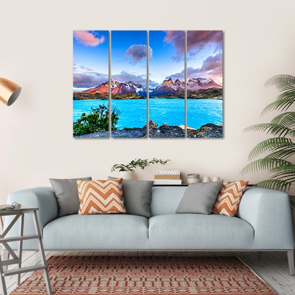 Torres del Paine In Patagonia Canvas Wall Art-4 Horizontal-Gallery Wrap-34" x 24"-Tiaracle