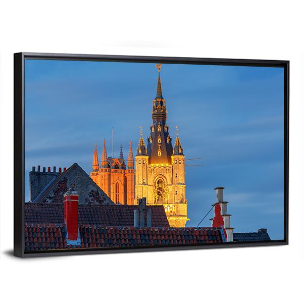 Tower Belfort In Belgium Canvas Wall Art-5 Horizontal-Gallery Wrap-22" x 12"-Tiaracle