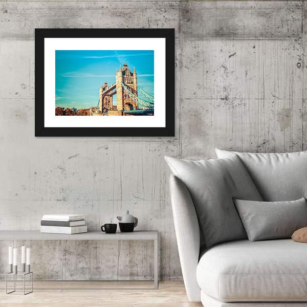 Tower Bridge In London Canvas Wall Art-5 Horizontal-Gallery Wrap-22" x 12"-Tiaracle