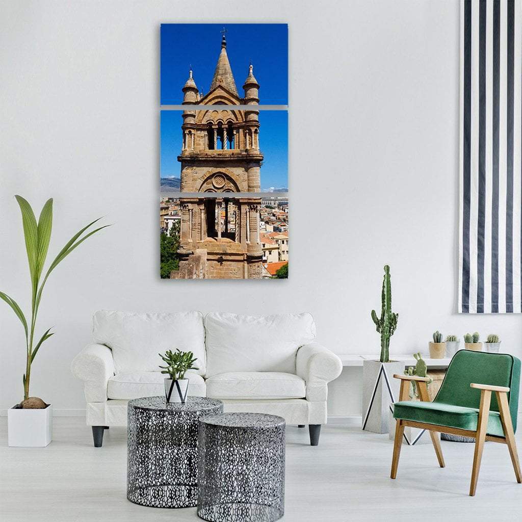 Tower Dom Cathedral In Italy Vertical Canvas Wall Art-3 Vertical-Gallery Wrap-12" x 25"-Tiaracle