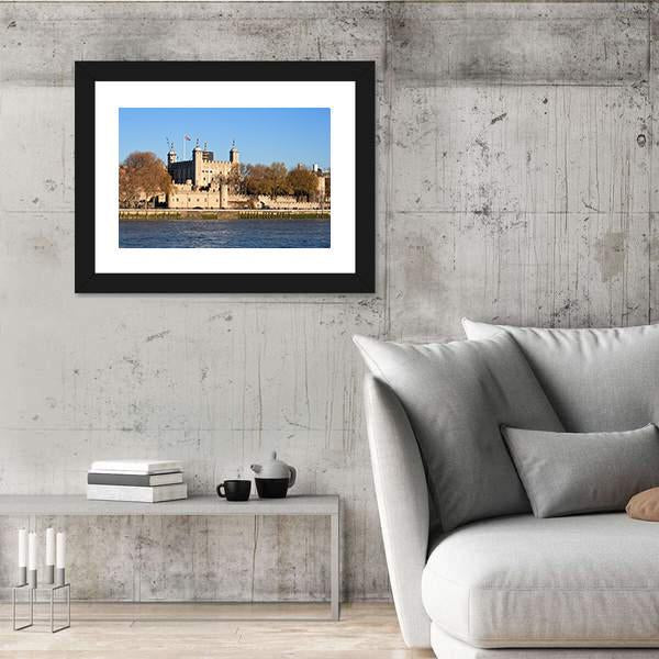 Tower Of London Across River Thames Canvas Wall Art-3 Horizontal-Gallery Wrap-25" x 16"-Tiaracle