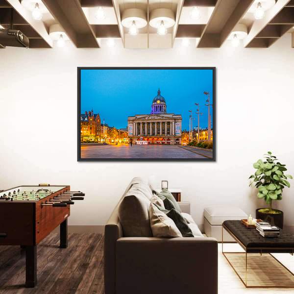 Town Hall In Nottingham Canvas Wall Art-3 Horizontal-Gallery Wrap-25" x 16"-Tiaracle