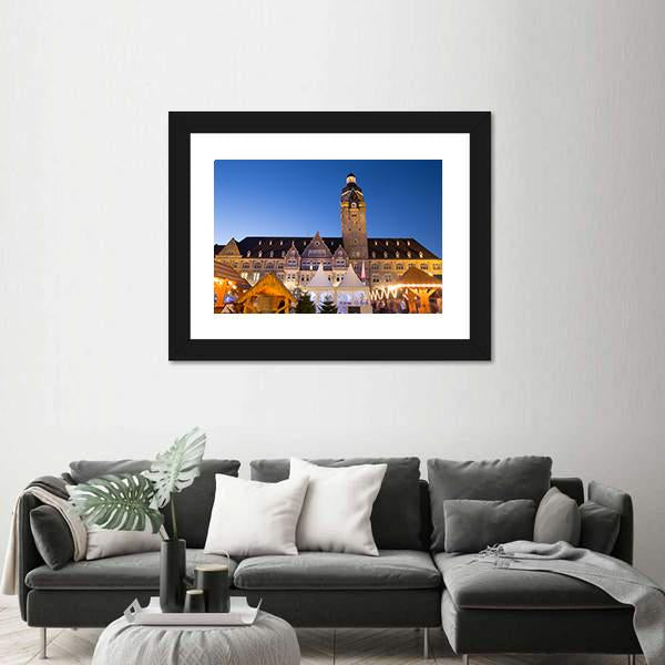 Town Hall Remscheid In Germany Canvas Wall Art-1 Piece-Framed Print-20" x 16"-Tiaracle