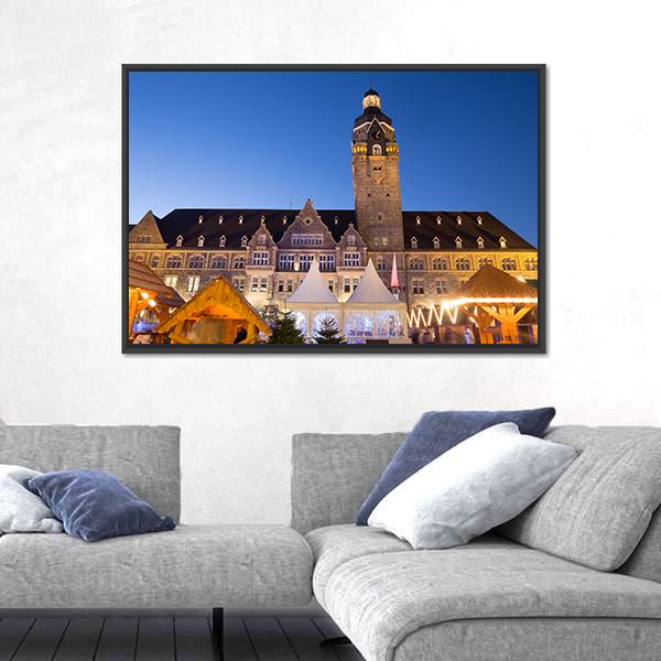 Town Hall Remscheid In Germany Canvas Wall Art-1 Piece-Floating Frame-24" x 16"-Tiaracle