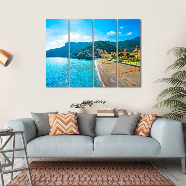 Town In Amalfi Coast Canvas Wall Art-4 Horizontal-Gallery Wrap-34" x 24"-Tiaracle