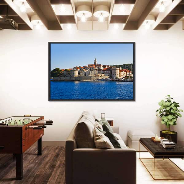 Town Korcula At Croatia Canvas Wall Art-3 Horizontal-Gallery Wrap-25" x 16"-Tiaracle