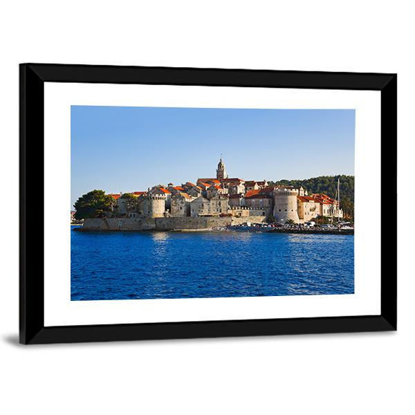 Town Korcula At Croatia Canvas Wall Art-3 Horizontal-Gallery Wrap-25" x 16"-Tiaracle