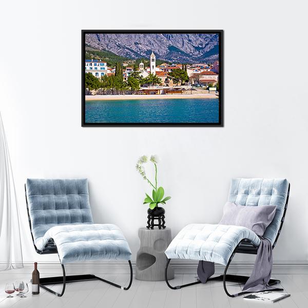 Town of Baska Voda Canvas Wall Art-3 Horizontal-Gallery Wrap-25" x 16"-Tiaracle