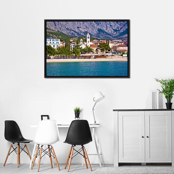 Town of Baska Voda Canvas Wall Art-3 Horizontal-Gallery Wrap-25" x 16"-Tiaracle