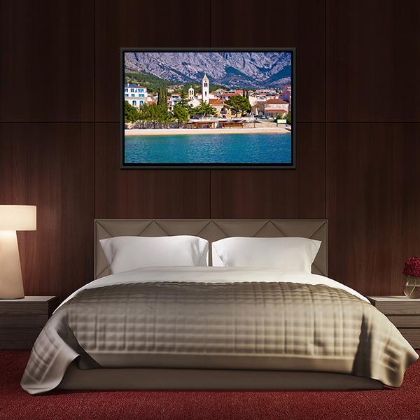Town of Baska Voda Canvas Wall Art-3 Horizontal-Gallery Wrap-25" x 16"-Tiaracle