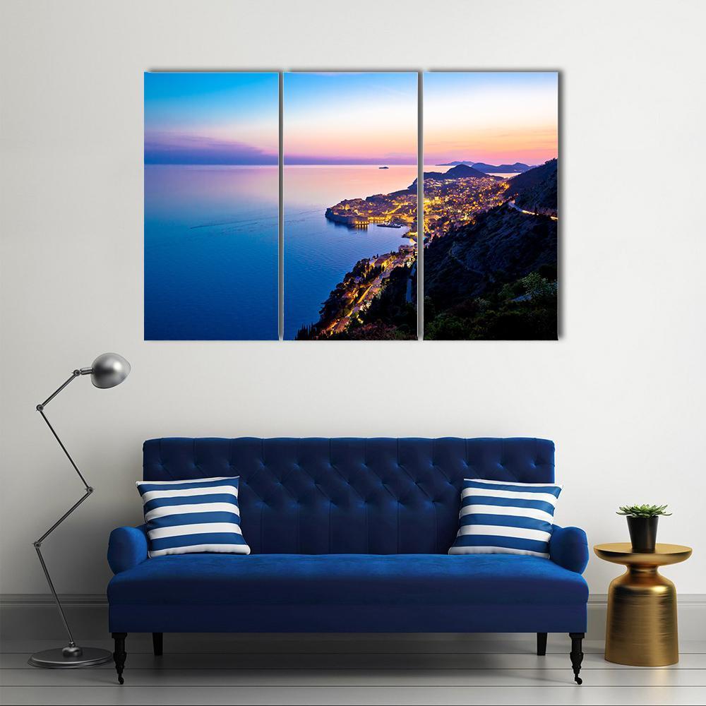 Town of Dubrovnik Canvas Wall Art-3 Horizontal-Gallery Wrap-37" x 24"-Tiaracle