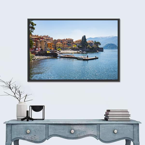 Town Of Varenna On Lake Como In Milan Italy Canvas Wall Art-3 Horizontal-Gallery Wrap-25" x 16"-Tiaracle