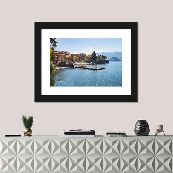 Town Of Varenna On Lake Como In Milan Italy Canvas Wall Art-3 Horizontal-Gallery Wrap-25" x 16"-Tiaracle