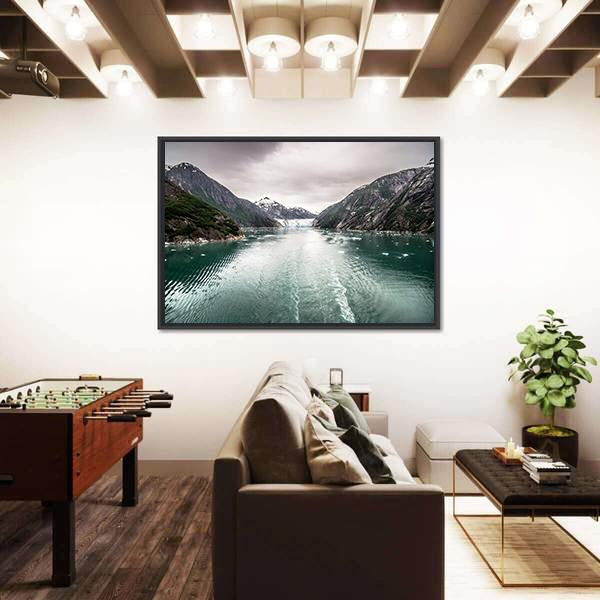 Tracy Arm Fjord In Alaska Canvas Wall Art-5 Horizontal-Gallery Wrap-22" x 12"-Tiaracle