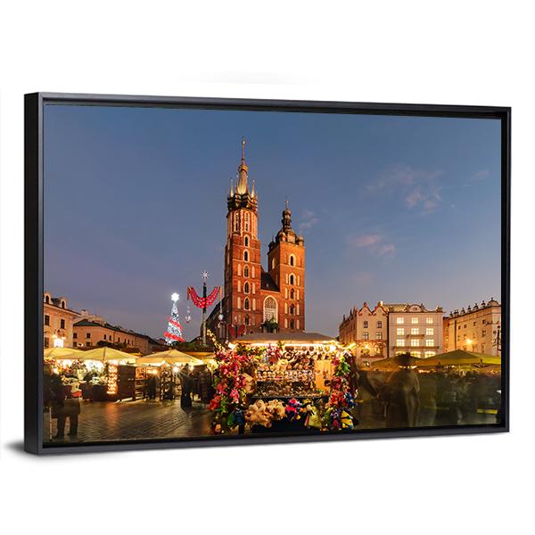 Traditional Street Market Canvas Wall Art-5 Horizontal-Gallery Wrap-22" x 12"-Tiaracle