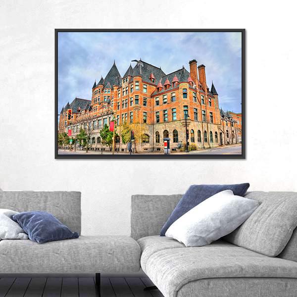 Train Station In Montreal Canada Canvas Wall Art-1 Piece-Floating Frame-24" x 16"-Tiaracle