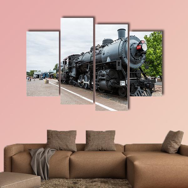 Trains Post & Murales In Arizona Canvas Wall Art-4 Pop-Gallery Wrap-50" x 32"-Tiaracle