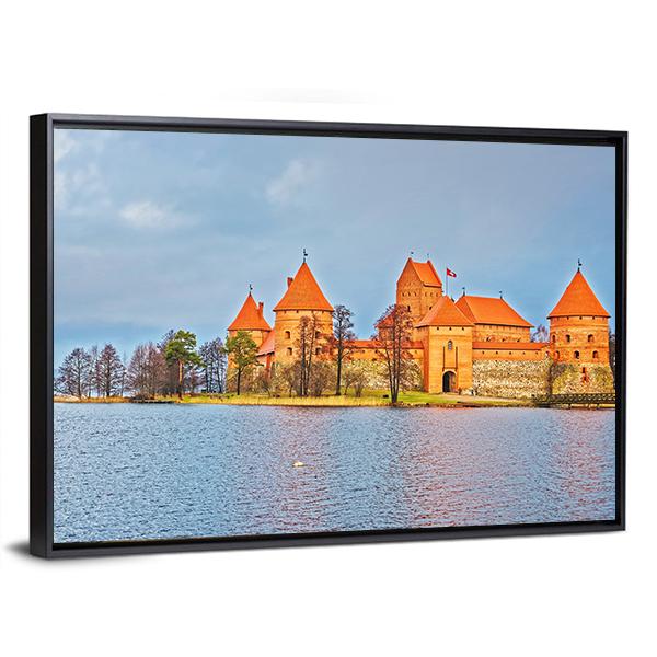 Trakai Island Castle Museum At Galve Lake Canvas Wall Art-3 Horizontal-Gallery Wrap-25" x 16"-Tiaracle