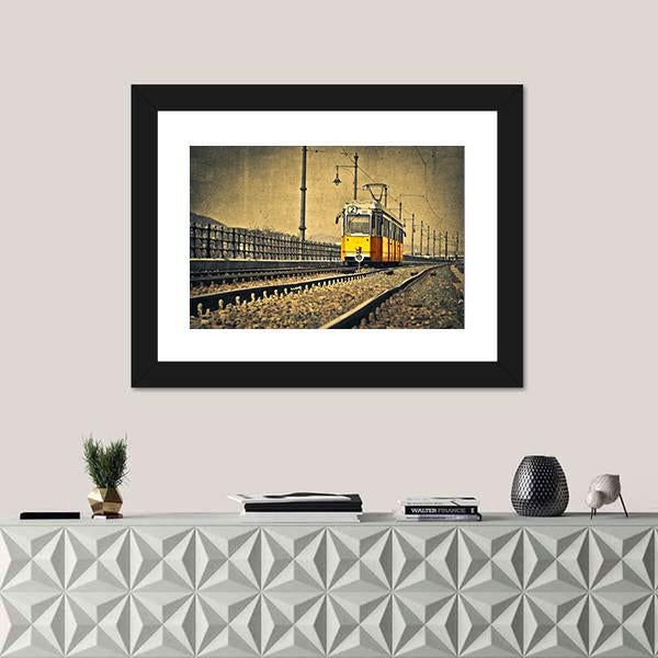 Tram Coming In Hungary Canvas Wall Art-3 Horizontal-Gallery Wrap-25" x 16"-Tiaracle