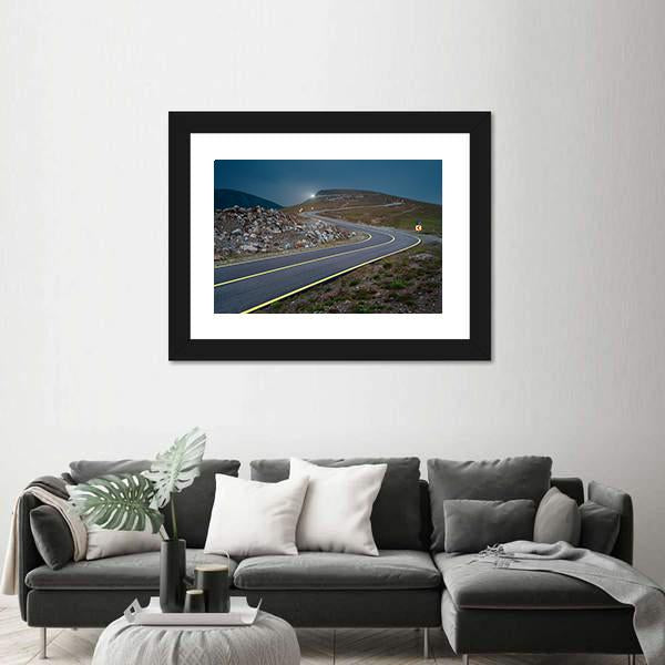Transalpina Road At Dusk In Romania Canvas Wall Art-1 Piece-Framed Print-20" x 16"-Tiaracle
