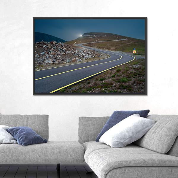 Transalpina Road At Dusk In Romania Canvas Wall Art-1 Piece-Floating Frame-24" x 16"-Tiaracle