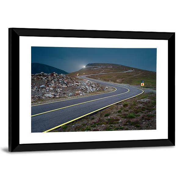 Transalpina Road At Dusk In Romania Canvas Wall Art-3 Horizontal-Gallery Wrap-25" x 16"-Tiaracle